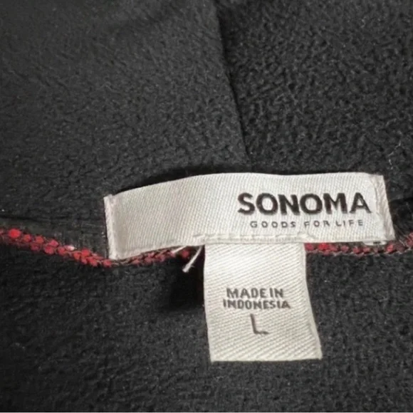 Sonoma fleece jacket Buffalo plaid open front - Picture 5 of 5